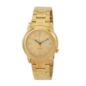 Seiko 5 Automatic Gold Dial Yellow Gold-tone Men's Watch SNKK38J1