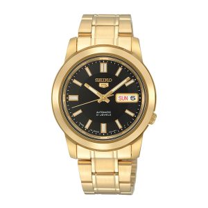 Seiko 5 Automatic Men's Black Dial Gold Watch SNKK22J1